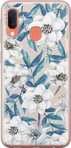 Casimoda® hoesje - Geschikt voor Samsung A20e - Bloemen / Floral blauw - Backcover - Siliconen/TPU - Multi