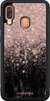 Casimoda® hoesje - Geschikt voor Samsung Galaxy A40 - Marmer Twist - Zwart TPU Backcover - Marmer - Goudkleurig