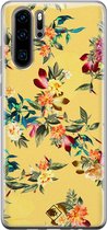 Casimoda® hoesje - Geschikt voor Huawei P30 Pro - Floral Days - Siliconen/TPU - Soft Case - Geel - Bloemen