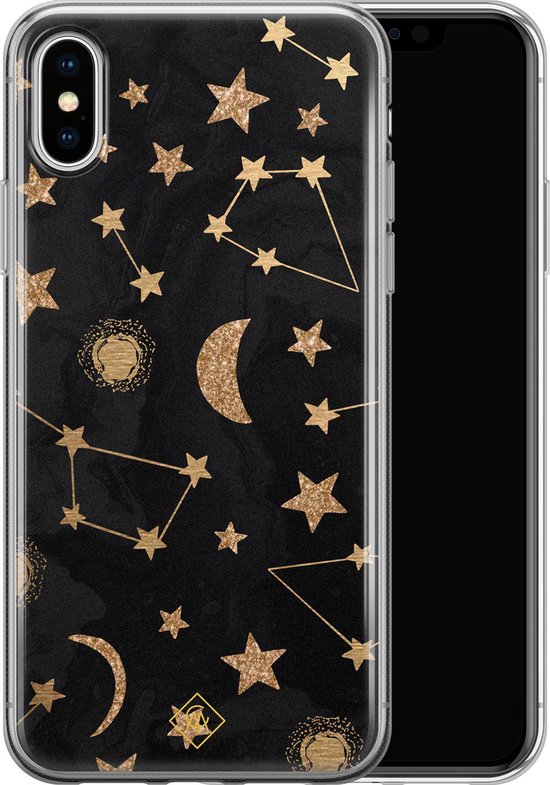 Coque iPhone X/ XS - Compter les étoiles - Coque souple - Grijs - Coque en Siliconen pour téléphone - Etoiles - Casimoda