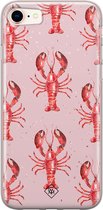Casimoda® hoesje - Geschikt voor iPhone 8 - Lobster All The Way - Siliconen/TPU telefoonhoesje - Backcover - Geen opdruk - Roze