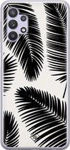 Casimoda® hoesje - Geschikt voor Samsung A32 5G - Palm Leaves Silhouette - Backcover - Siliconen/TPU - Zwart
