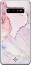 Casimoda® hoesje - Geschikt voor Samsung S10 Plus - Marmer roze paars - Backcover - Siliconen/TPU - Paars