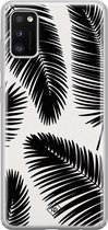 Casimoda® hoesje - Geschikt voor Samsung A41 - Palm Leaves Silhouette - Backcover - Siliconen/TPU - Zwart