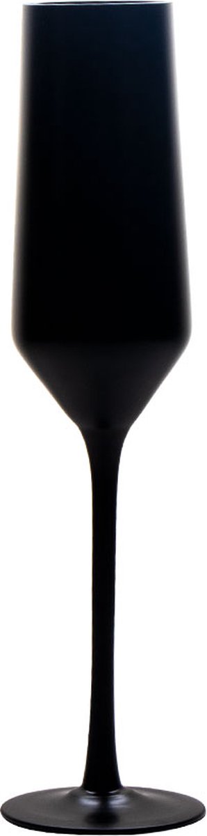 Vikko Décor Handgeblazen Champagne Glazen - Set van 6 Champagne Coupe - Flutes - Zwart