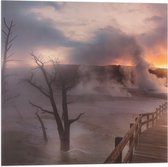 WallClassics - Drapeau - Storm au Pont sur la Rivière - 50x50 cm Photo sur Drapeau Polyester