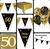 50 Jaar Versierpakket- Feestpakket, Verjaardag, Sarah, Abraham, 50 jaar Huwelijks feest, Versiering, Vlaggenlijn, Ballonnen