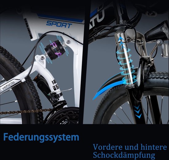 Vélo électrique Myatu E-Bike 26 pouces pour femme et homme, vélo électrique  VTT avec... | bol.com