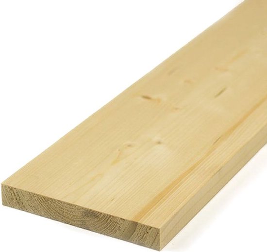 plank op maat - steigerhout - vuren - grenen - plank op maat gemaakt - maximaal 170 cm lang, 18,5 cm breed en 2,8 cm dik