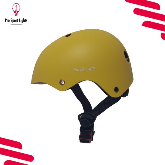 Kinderfietshelm Pro Sport Lights - skate Fietshelm voor kinderen - Geel - kinderhelm 50 - 56 cm van Kinder — afbeelding 4