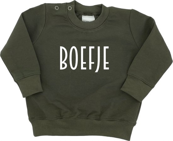 Baby sweater - Boefje - Stoer - Groen - Maat 62 - Kraamcadeau - Geboorte - Babyshower cadeau