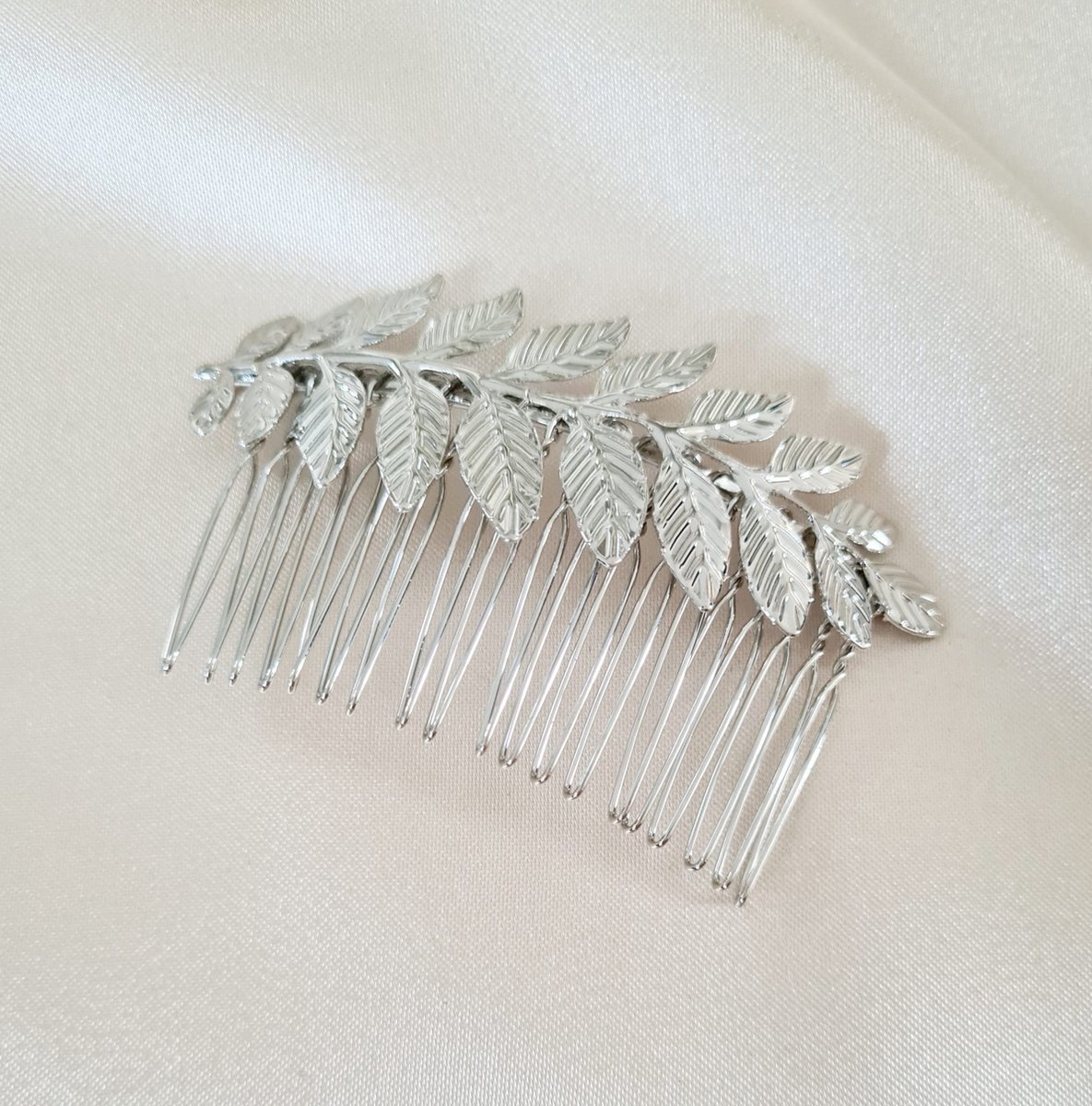Zilverkleurige Haarkam - Youhomy accessoires Insteekkam 8,9X5 CM- Haar accessoire- Haarspelden-Haarsieraad Bruid| Feest| Gala