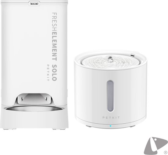 PETKIT® Eversweet SOLO 2 + Element SOLO Wit – Drinkfontein Kat – Automatische Voerbak Kat – Met App