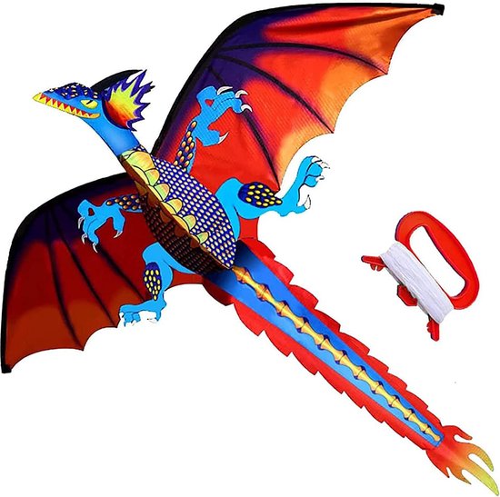 3D vlieger Touch te Sky grote draak. Vrolijke stoere in verschillende kleuren.... | bol.com