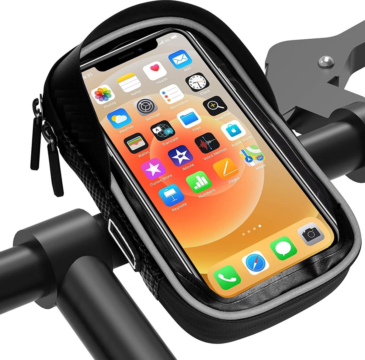 Telefoonhouder Fiets - Universeel en Schokbestendig voor GSM - Handsfree bellen - 360° Draaibaar - Smartphone Houder Fiets