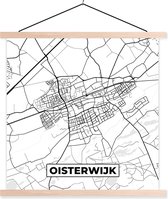 Porte-affiche avec affiche - Affiche scolaire - Oisterwijk - Carte - Carte - Plan de la ville - 120x120 cm - lattes vierges