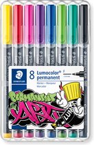 STAEDTLER Lumocolor F permanent - Box 8 st new colours