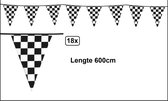18x Vlaggenlijn Racing 1000cm geblokt - Race formule festival thema feest Grandprix Zandvoort Spa