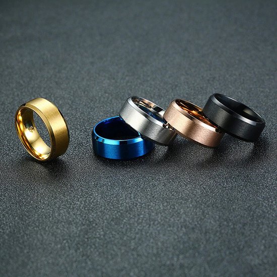Heren Ring Zilver kleurig met Strak Gepolijste Rand - Staal - Ringen Mannen Dames - Papa Cadeau Voor Mannen - Vaderdag