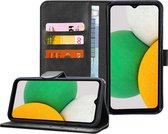 Geschikt voor Samsung A03 Core Book Case Hoesje - Magnetische Flip Hoes Cover - Portemonnee Rustic Zwart