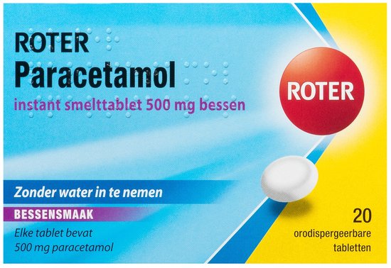 Roter Paracetamol Instant Smelttabletten 500mg | bol.com