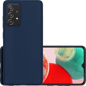 Hoes Geschikt voor Samsung A23 Hoesje Cover Siliconen Back Case Hoes - Donkerblauw