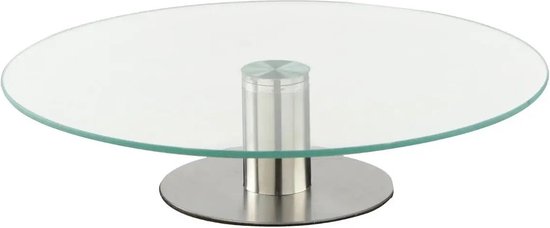 Foto:  secret de gourmet taartplateau draaibaar taartplateau met voet taartbord taart draaiplateau duurzaam glas rvs 30cm