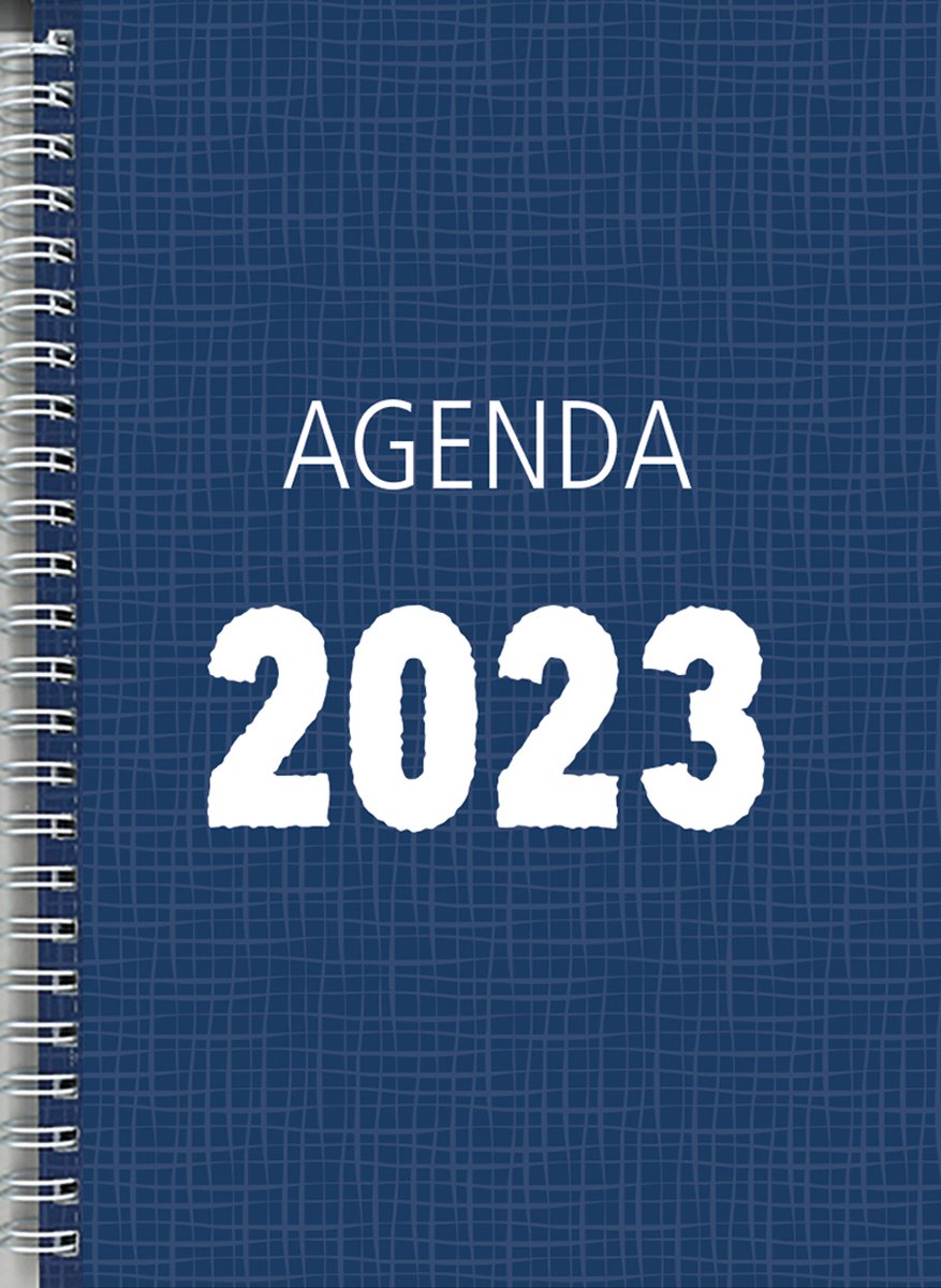 MGPcards - Bureau-agenda 2023 - A5 - Ringband - Spiraal - 7d/1p - Notes - Blauw