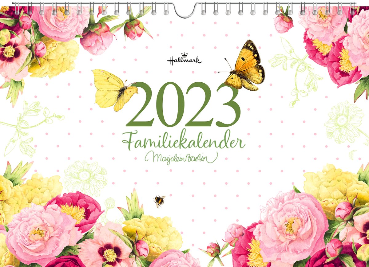 HALLMARK - FAMILIEKALENDER - 2023 - MARJOLEIN BASTIN - 5 PERSONEN - WEEK PER PAGINA - RINGBAND - 21X30CM (A4 FORMAAT)