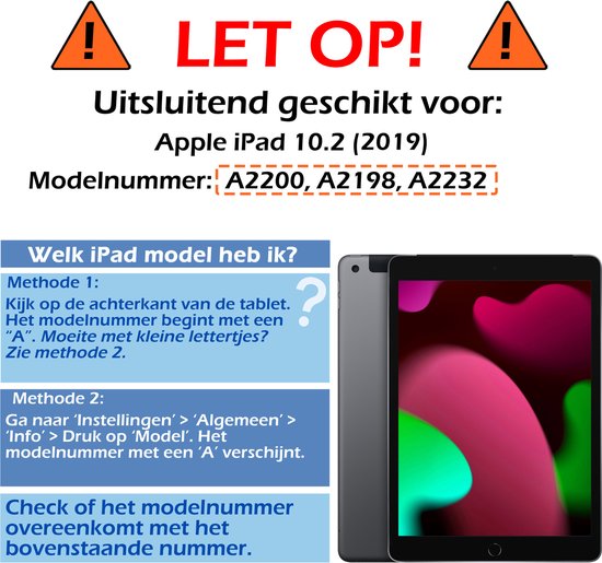 Hoesje - Geschikt voor Apple iPad 7 (2019) - 10.2 inch - Dun & Stevig - Trifold Bookcase - Hard Cover - Hardcover Book Case - Tablet Hoes - Zwart