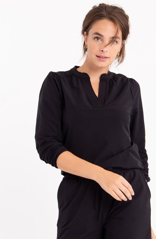 Top noir Je m'appelle - Femme - Tissu voyage - Taille XS - 6 tailles disponibles