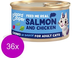 Edgard & Cooper Adult Chunks 85 g - Kattenvoer - 36 x Zalm&Kip