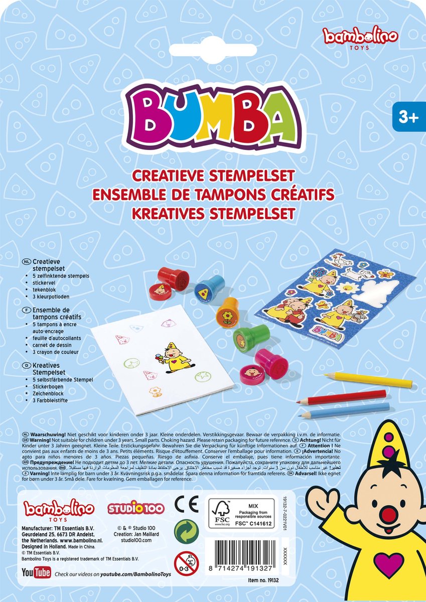 draaipunt als resultaat afstand Bambolino Toys creatieve stempelset Bumba - knutselset met stempels,  potloden en... | bol.com