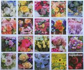 Cartes de vœux d'Anniversaire - Fleurs - 20 Pièces - 12 x 11 cm - L-153
