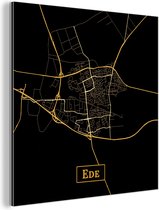 Décoration murale Métal - Peinture Aluminium Industriel - Carton - Ede - Or - Zwart - 90x90 cm - Dibond - Photo sur aluminium - Décoration murale industrielle - Pour le salon/chambre