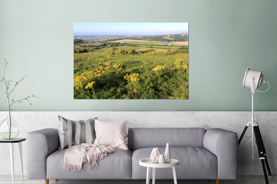 Gommage jaune sur le paysage du Parc National des South Downs Aluminium 120x80 cm - Tirage photo sur aluminium (décoration murale en métal)