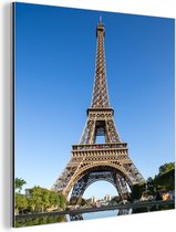 Wanddecoratie Metaal - Aluminium Schilderij Industrieel - Originele foto van de Eiffeltoren in Parijs - 20x20 cm - Dibond - Foto op aluminium - Industriële muurdecoratie - Voor de woonkamer/slaapkamer