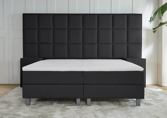 Boxspring Napoli - 160x200 - Zwart - met gratis topper!