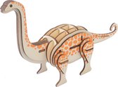 Bouwpakket 3D Puzzel Brontosaurus van hout- kleur