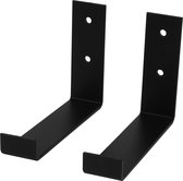 Marcellis - Industriële plankdrager - Voor plank 15cm - mat zwart - staal - incl. bevestigingsmateriaal + schroefbit - type 4