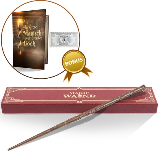 Toverstaf - Geschikt voor Hermelien Griffel / Hermione Granger Kostuum - Magic Wand - Met Treinkaartje  - Inclusief Toverspreuken E-book