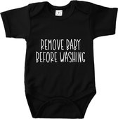 Baby Romper - Remove Baby Before Washing - Maat 56 - Zwart