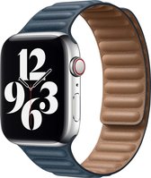 Apple Leather Link voor de Apple Watch Series 1 / 2 / 3 / 4 / 5 / 6 / 7 / 8 / 9 / SE / Ultra (2) - 42 / 44 / 45 / 49mm - Maat M/L - Baltic Blue