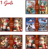 50 stuks  Kerstkaarten - Nieuwjaarskaarten - Kerstmannetjes - met envelop | 5 pakjes | serie 22 -1