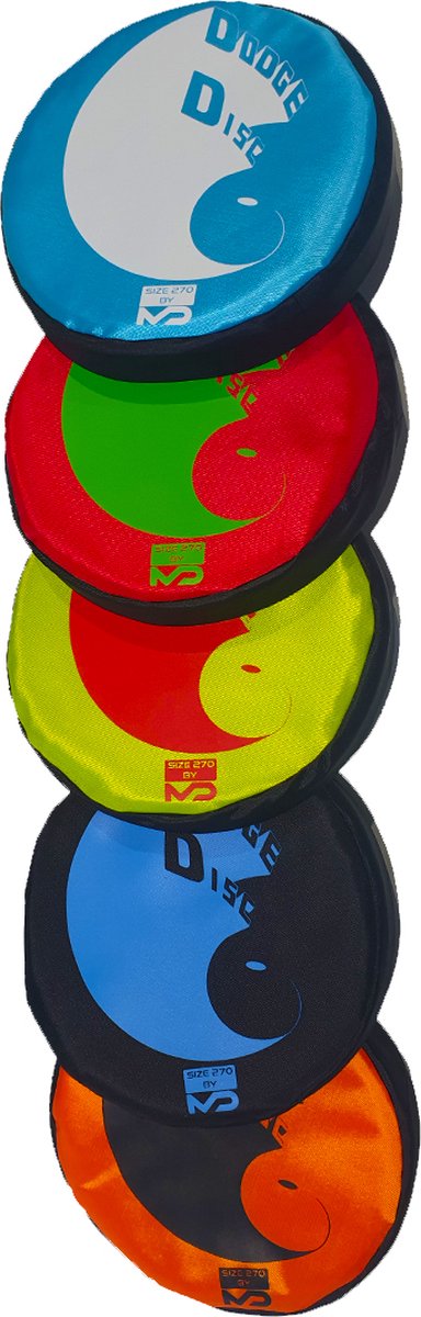 MD Sport - DodgeDisc klein set van 5 - 5 verschillende kleuren - Veilige frisbee - Trefbal frisbee - Dodgebee - Dodge disc