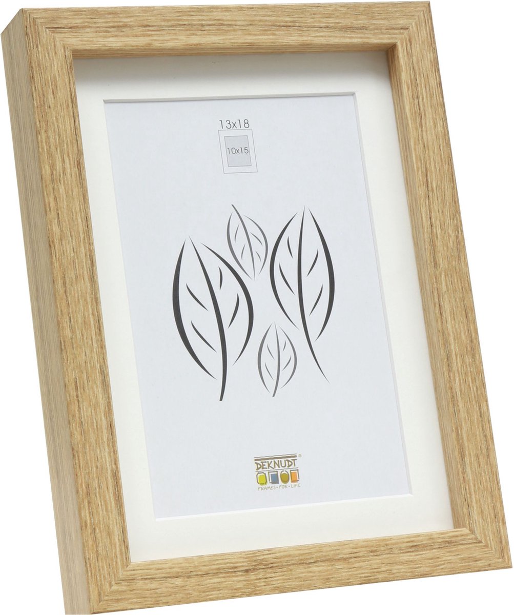 Deknudt Frames fotolijst - eik met passe-partout - 10x15 cm / 13x18 cm