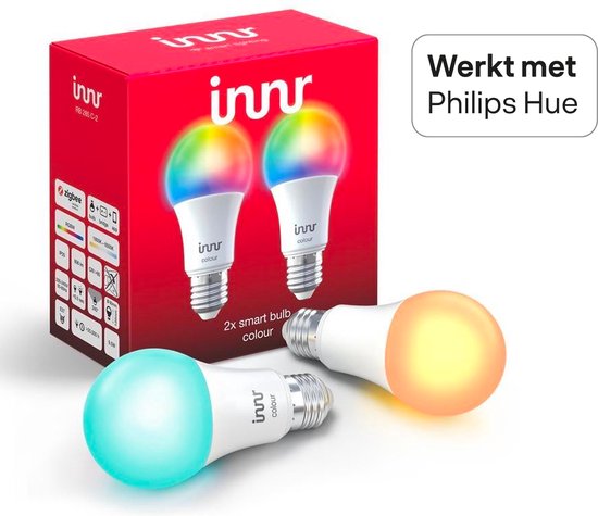 Innr slimme lamp E27 color - werkt met Philips Hue* - 16 miljoen kleuren en  alle... | bol.com