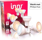 Innr slimme spot GU10 ambiance white - werkt met Philips Hue* - warmwit tot helder wit - Zigbee smart LED lamp - dimbaar en tunable - 4 pack