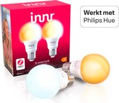 Innr slimme lamp E27 ambiance white - werkt met Philips Hue* - warmwit tot helder wit - Zigbee smart LED - dimbaar en tunable - 2 pack