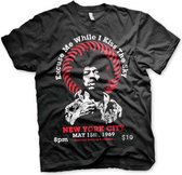 Jimi Hendrix Unisex Tshirt -3XL- Live In New York Zwart